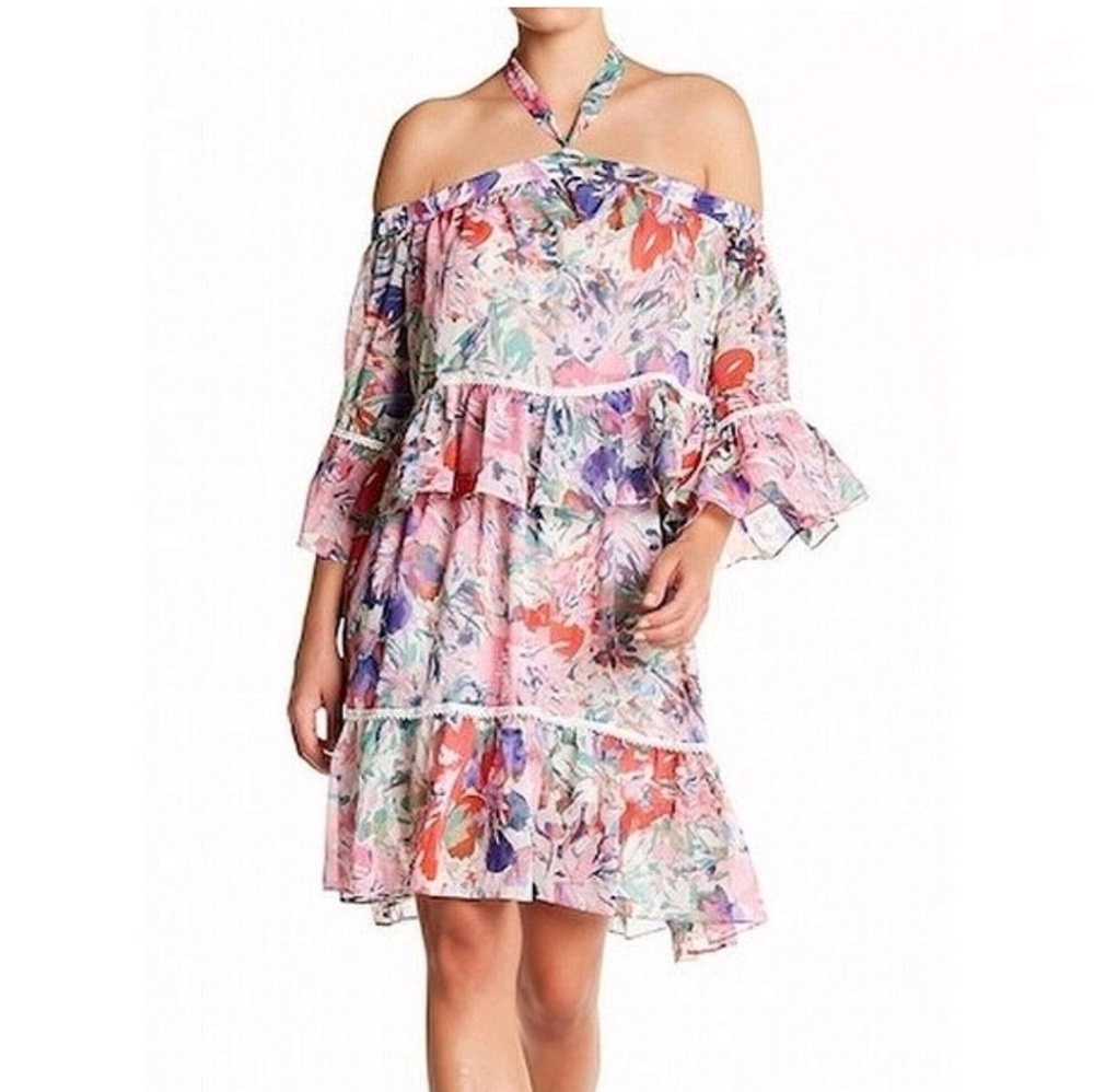 Pretty Rachel Roy off the shoulders Floral dress - Picture 1 of 4